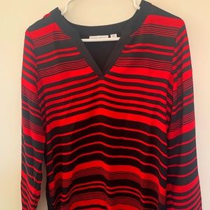 Suzan Graver, Black and Red Tunic Top, Size XXS